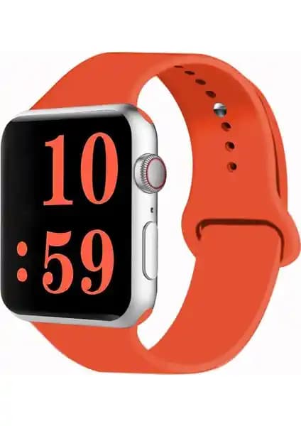 Apple Watch Silikon Spor Kordon Koyu Turuncu - Şıklık ve Konfor Bir Arada
