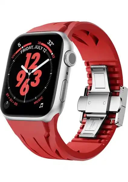 Apple Watch Ultra 49MM için dayanıklı ve şık metal tokalı silikon kordon seçeneği
