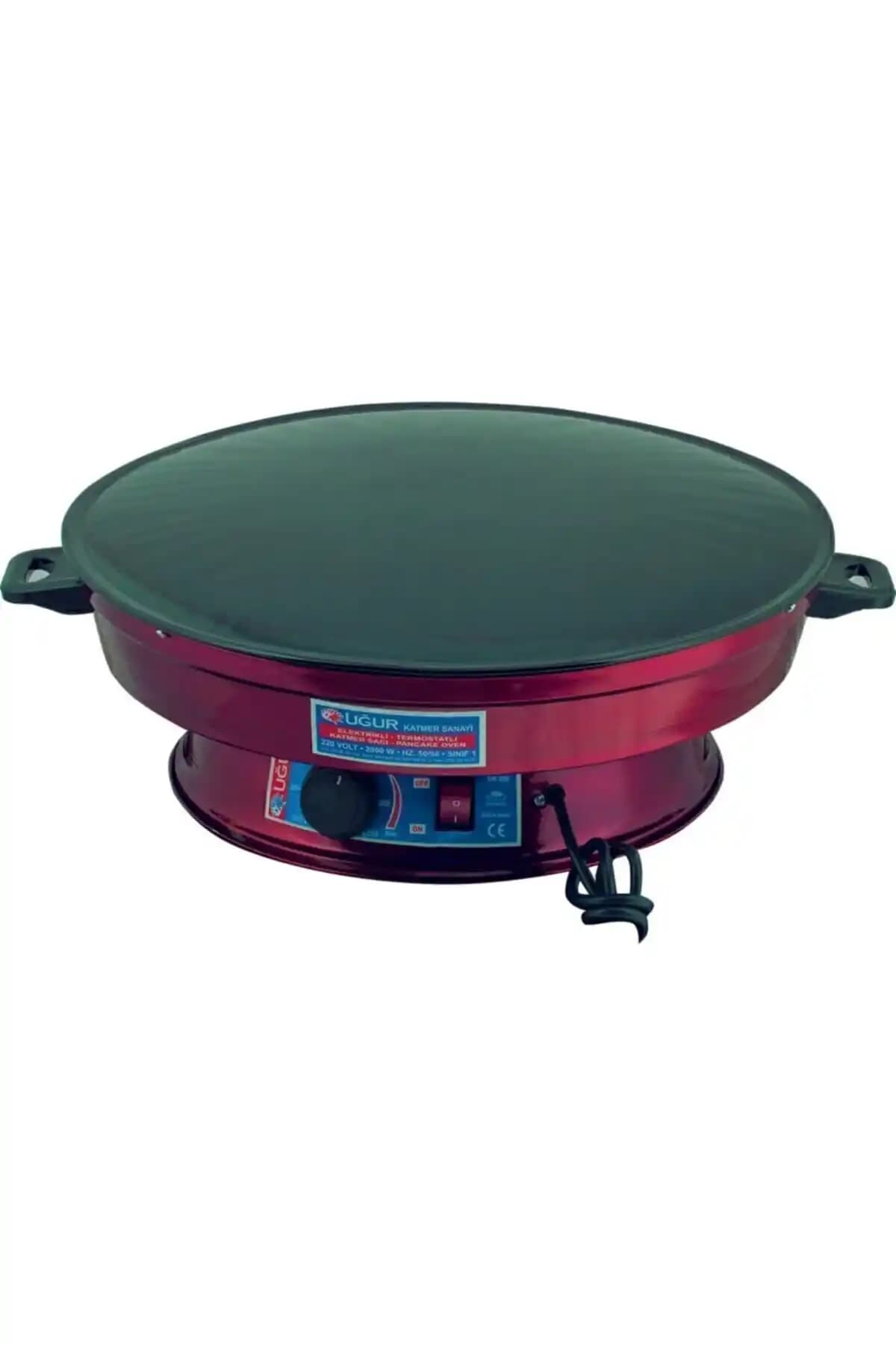 Bordo Renkli 55 Cm Elektrikli Katmer Sacı Geniş Yüzeyli ve Pratik Kullanım İçin Uygun