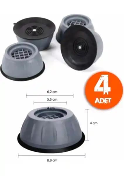 Çamaşır Makinesi Sarsıntı ve Titreşim Ses Önleyici Kaydırmaz Ayak Seti 4'lü