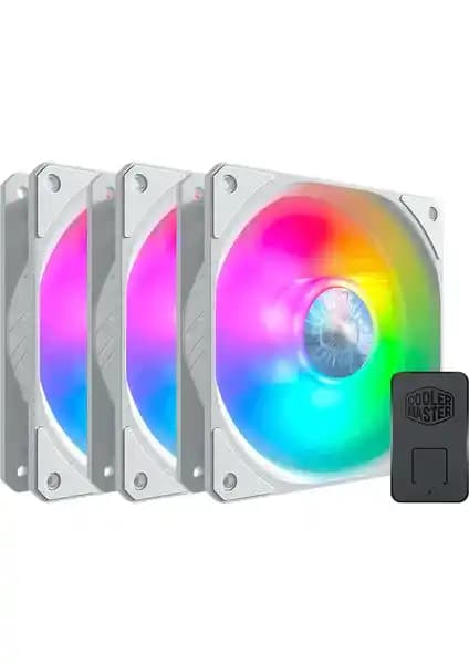 Cooler Master Masterfan Sickleflow White 120MM ARGB LEDli yüksek performanslı kasa fanı