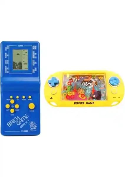 Detay Oyuncak 2in1 Nostalji Oyuncak El Atarisi ve Su Oyunu Halka Geçirme Seti