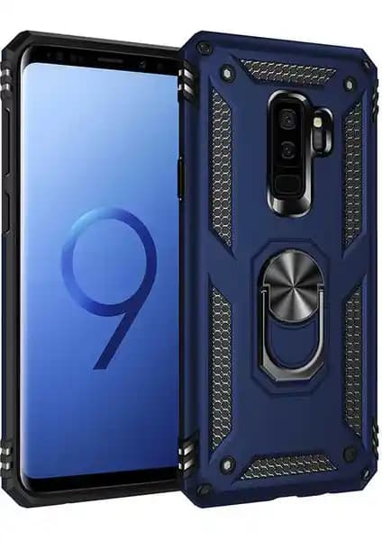 Galaxy S9 Plus için dayanıklı ve çok yönlü koruma sağlayan sert yüzüklü standlı kılıf