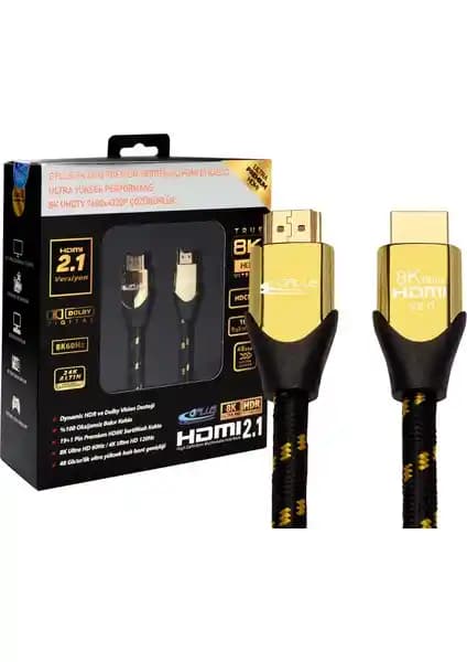 Gplus 8K60 8 Metre HDMI 2.1 Kablosu ile Yüksek Çözünürlük ve Performans Artışı