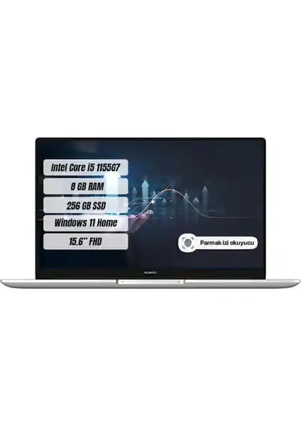 Huawei Matebook D15 11. Nesil Core i5 ile Güçlü ve Şık Taşınabilir Dizüstü Bilgisayar