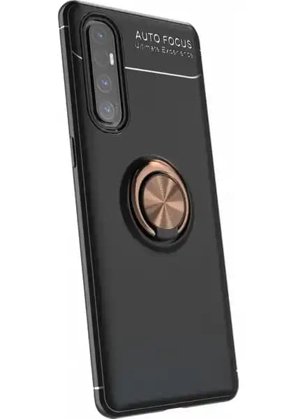 KNY Oppo Reno 3 Pro Kılıf Yüzüklü Manyetik Ravel Silikon Güçlü Koruma ve Şık Tasarım