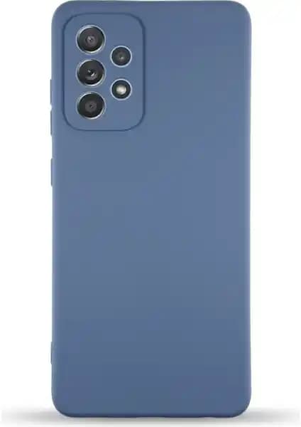 Samsung Galaxy A73 5G için Kadife İçli Silikon Kılıf Petrol Mavisi Şık ve Dayanıklı Koruma