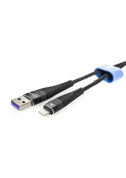 Shaza Lightning 5A 100W örgülü hızlı şarj ve veri kablosu yüksek performans ve dayanıklılık sağlar