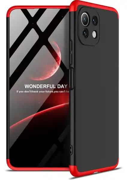 Xiaomi Mi 11 Lite için 3 Parçalı Sert Silikon Kılıf Güçlü Koruma ve Estetik Tasarım