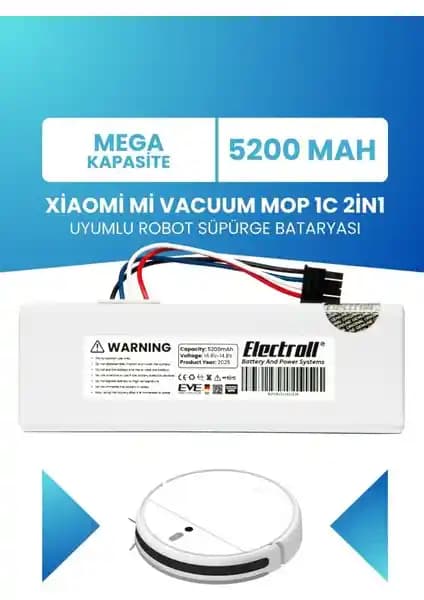 Xiaomi Mi Vacuum Mop 1C için 5200mAh Batarya Yedek Parça ve Teknik Özellikler