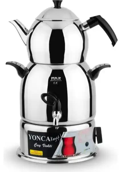 Yonca Keyif Çelik Semaver Gri 2 Litre Modern Tasarım ve Dayanıklı Yapı