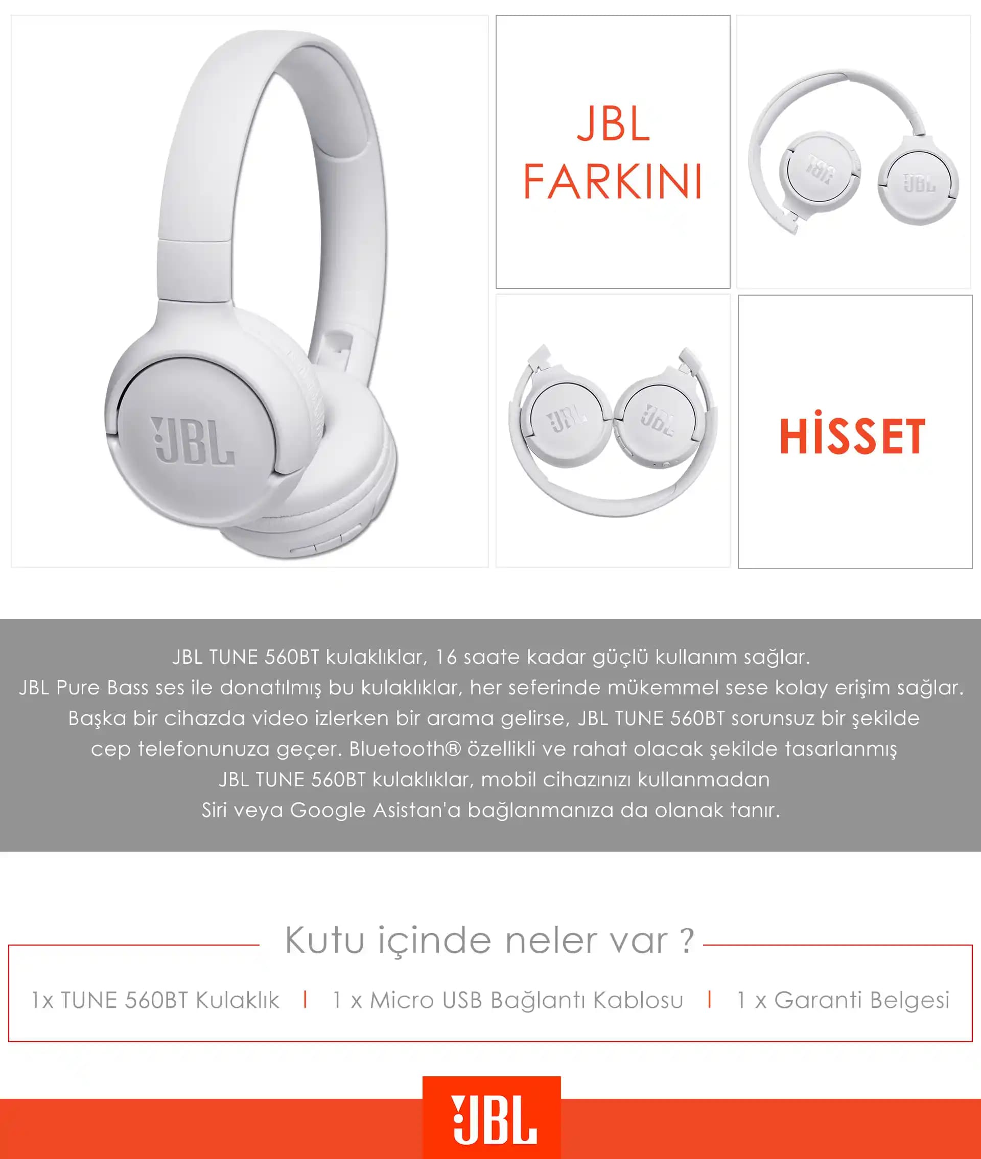 JBL T560BT Kablosuz Kulaklık: Bluetooth Bağlantısı ve Yüksek Ses Kalitesi İncelemesi