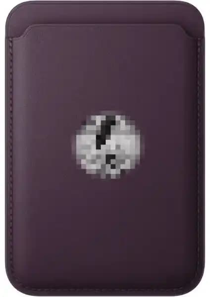 Magicase iPhone uyumlu Magsafe destekli logolu suni deri kartlık ve cüzdan