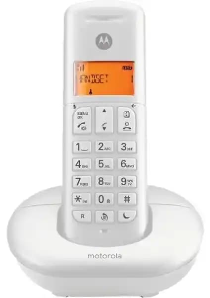 Motorola E201 Beyaz Telsiz Telefon Modern Tasarım ve Gelişmiş Fonksiyonlar
