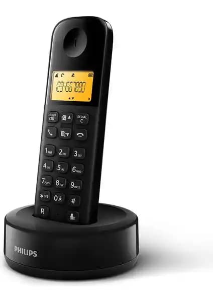Philips D1601B Siyah Dect Telefon Modern Tasarım ve Çevre Dostu Özellikler