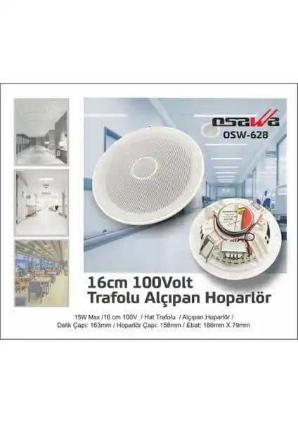 Tech Gross Osawa OSW-628 Alçıpan Hoparlör 16 cm Tweeterli ve 100 Volt Trafolu Tasarım