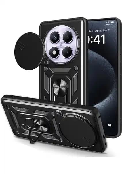 Xiaomi Redmi Note 14 Pro 4G için Şık ve Güvenilir Siyah Kılıf Çift Katmanlı Koruma Özellikleriyle