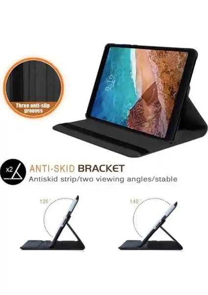 Galaxy Tab A7 2020 için 360 derece döner standlı siyah kılıf: yatay ve dikey kullanım