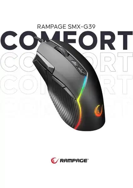 Rampage SMX-G39 COMFORT 8 Makro vs SMX-R44 V2 Makrolu Beyaz: 12800 DPI RGB Oyun Faresi