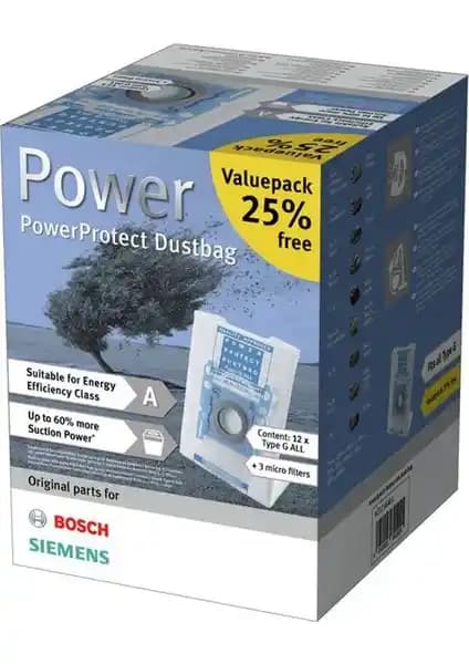 Bosch G ALL Power Protect Uyumlu Toz Torbası Seti: 4 Adet Torba ve Ek Parça İçeriği
