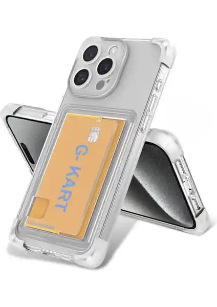 Case 4U Apple iPhone 15 Pro Kılıfı: Hava Yastığı Köşeleri ve Şeffaf Kartlık Özellikli