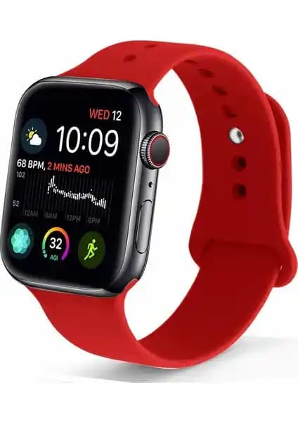 Case 4U Apple Watch Silikon Kayışı: Koyu Kırmızı Tonuyla Konfor ve Şık Uyum Günlük