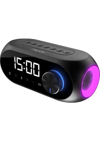 Everton Mikado Md-W7: 5W Bluetooth Hoparlör ve Saat, Çift Alarm, FM Radyosu, 1200mAh