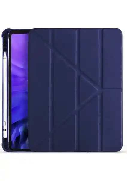 Fuchsia Smart Kılıf için Galaxy Tab S6 Lite – Kalemlikli, Uyku Modlu, Anti‑Şok, Lacivert