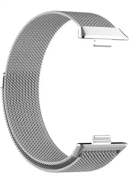 Huawei Watch Fit 3/4 Pro için Fibaks Metal Örgü Hasır Kordon ile Şıklık ve Ayarlanabilirlik