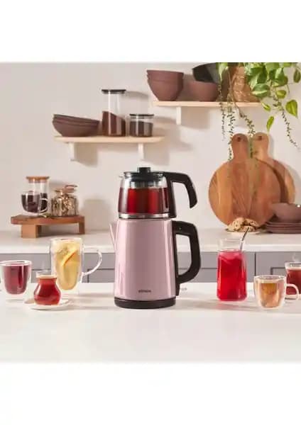 Karaca Tea Glass 2 In 1 Çay Makinesi ve Kettle Cosmic Lilac – Cam Demlik ve Paslanmaz Gövde