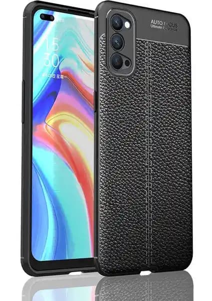 Oppo Reno 4 için deri görünümlü silikon kılıfla zarif görünüm ve güvenli kullanım avantajı