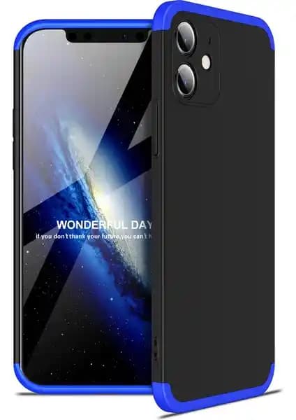 Pilanix Üç Parçalı 360 Derece Koruma iPhone 12 Mini Kılıfı Sert Silikon Kapak TPU Çekirdek