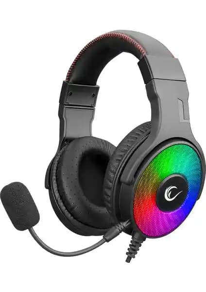 Rampage R46 Hostage Siyah USB 7.1 Surround RGB LEDli Oyuncu Kulaklığı konforlu tasarım