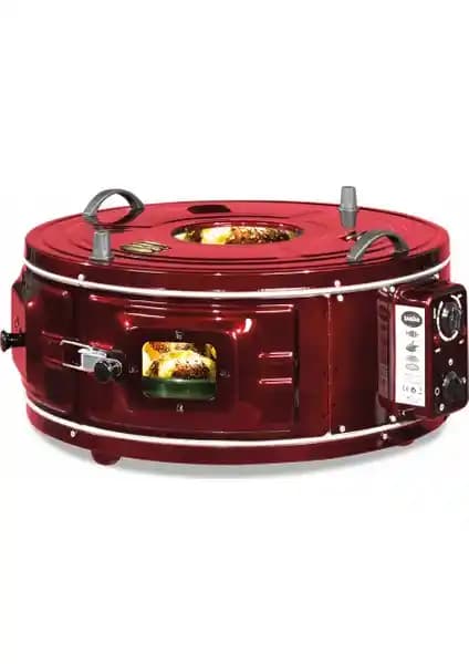 Şamdan 42 L Cam Kapaklı Emaye-Alüminyum Gövdeli, Termostatlı Davul Fırın – Enerji Tasarruflu