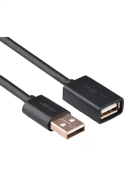 Ugreen USB Uzatma Kablosu 2 Metre: USB A Erkek-Dişi, USB 2.0, Siyah, Dayanıklı Örgülü Kablo