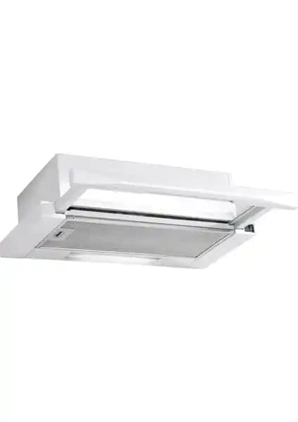 White Daisy F2 Tek Filtre Beyaz Aspiratör: 60 cm Genişlik, 120 mm Baca Çıkışı ve 450 m3/h Hava Debisi