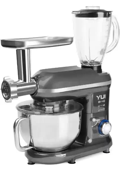 Yui M120: 3'ü Bir Arada Ayaklı Mikser, Kıyma Setli ve Cam Karıştırıcı Özellikli