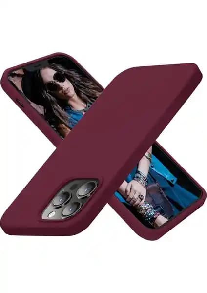 Apple iPhone 13 Pro Max için Mürdüm Renkli Yu<muş>ak Silikon Kılıf Şık ve Koruyucu Tasarım