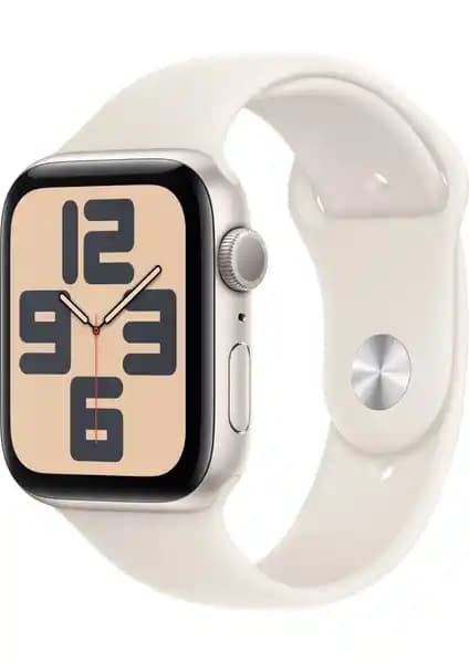 Apple Watch SE GPS 44 mm Yıldız Işığı Alüminyum ve Spor Kordon ile Şık ve Fonksiyonel Akıllı Saat
