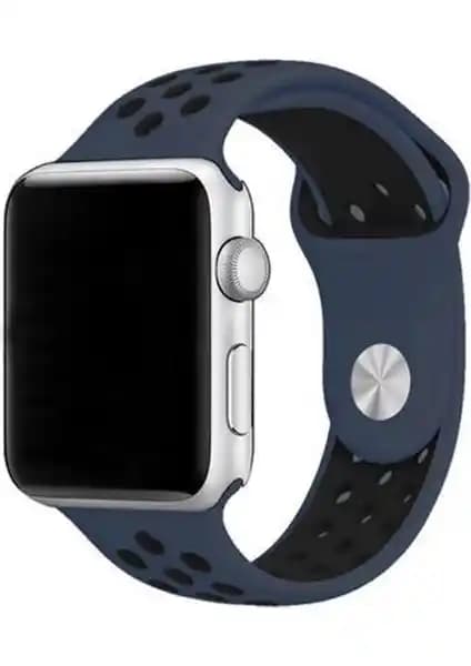 Apple Watch Seri 7/6/SE/5/4 Delikli Spor Kayış Gece Mavisi ve Siyah Renk Seçenekleriyle