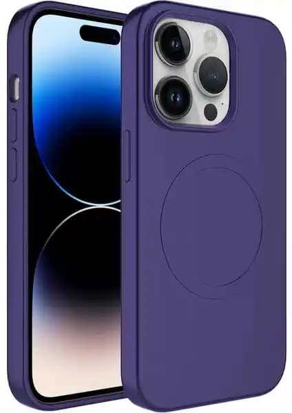 iPhone 12 Pro Max için Magsafe uyumlu pastel renk silikon koruma kılıfı