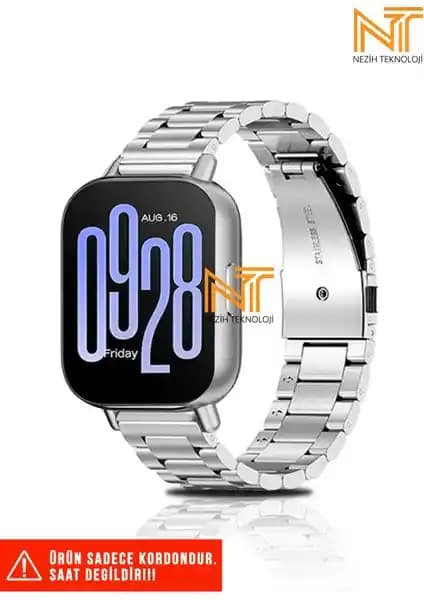 Nezih Case Redmi Watch 5 Active ve Redmi 5 Lite Uyumlu Paslanmaz Çelik Metal Kordon