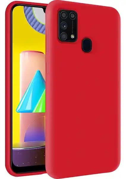 Samsung Galaxy M31 İçin Kadife Soft Silikon Kılıf Kırmızı Güçlü Koruma ve Şıklık
