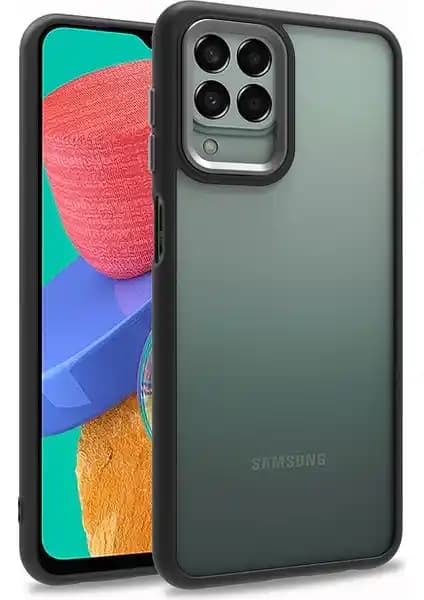 Samsung Galaxy M33 İçin Dayanıklı ve Şık Flora Desenli Silikon Kenarlı Kılıf