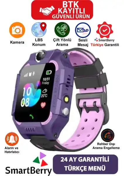SmartBerry Z2 LBS Konumlu Akıllı Çocuk Takip Saati Güvenlik ve Teknoloji Birliği