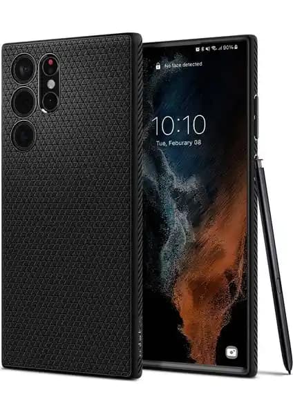Spigen Galaxy S22 Ultra 5G Liquid Air Matte Black Kılıfı ile Güçlü Koruma ve Şık Tasarım