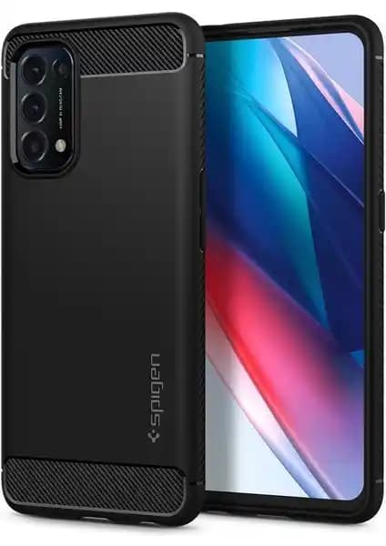 Spigen Rugged Armor Matte Black Kılıf Oppo Find X3 Lite ve Reno 5 5G için yüksek koruma ve şık tasarım