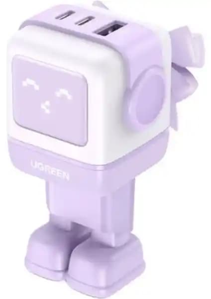 Ugreen Nexode RG 65W Robot Gan Hızlı Şarj Cihazı Mor Renkli Modern Tasarım ve Yüksek Performans