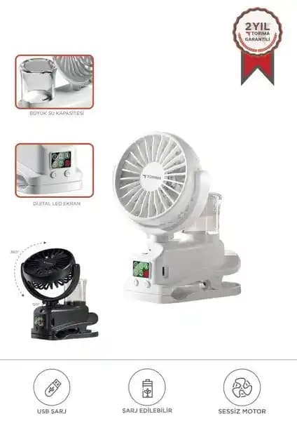 Torima F-14 Beyaz Dijital Ekranlı Mini Masa Fanı Yaz Aylarının Vazgeçilmezi