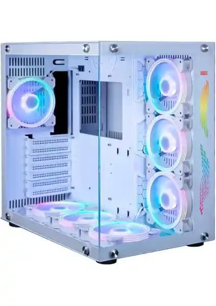 Dragos WarFire 7x ARGB Fan USB 3.0 Destekli Beyaz ATX Gaming Bilgisayar Kasası